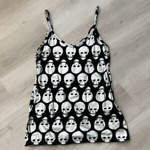 No Boundaries Skull Gothic Womens XL Striped Tank Top